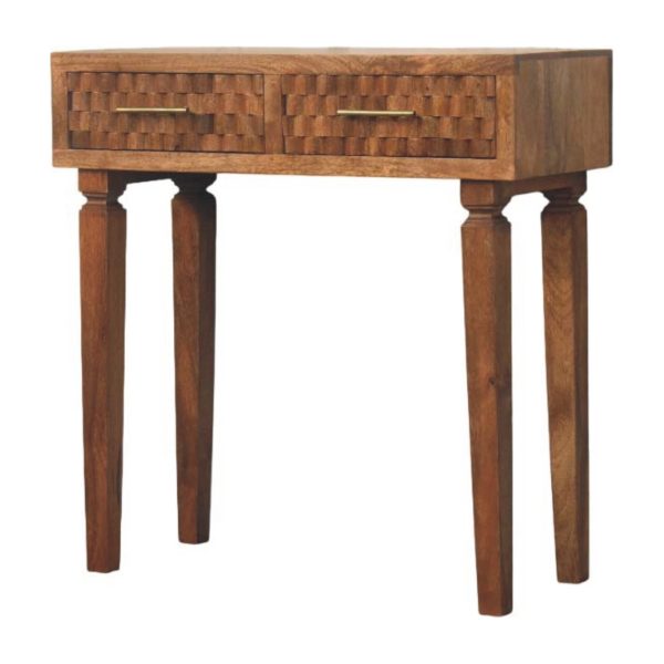 Lavore Golden Oak Carved Console