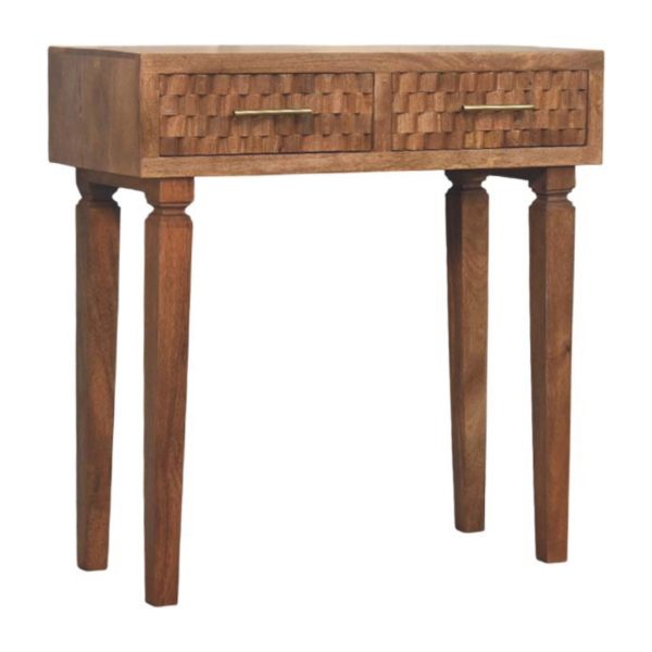 Lavore Golden Oak Carved Console