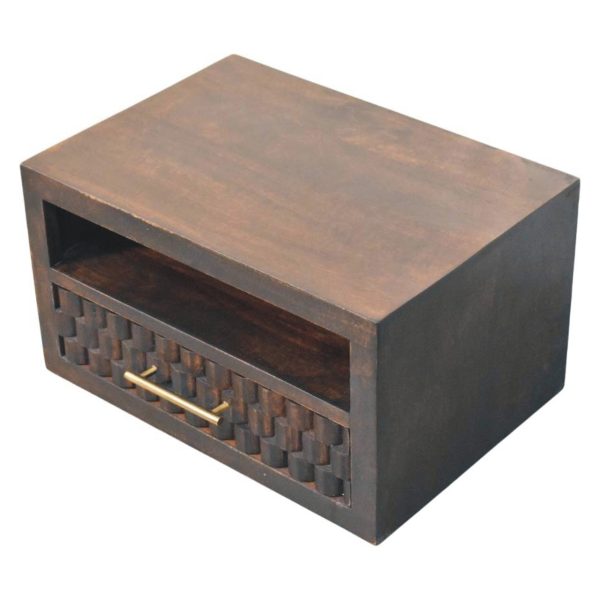 Lavore Mocha Block Wall-Mounted Bedside Table