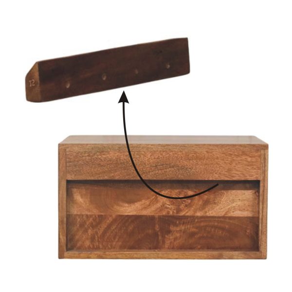 Lavore Golden Oak Block Wall-Mounted Bedside Table