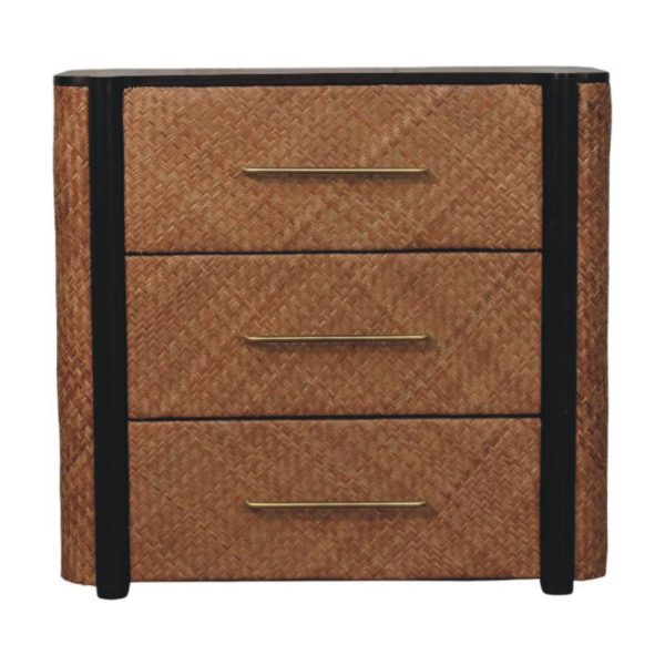 Mid-Century Mocha Woven Console