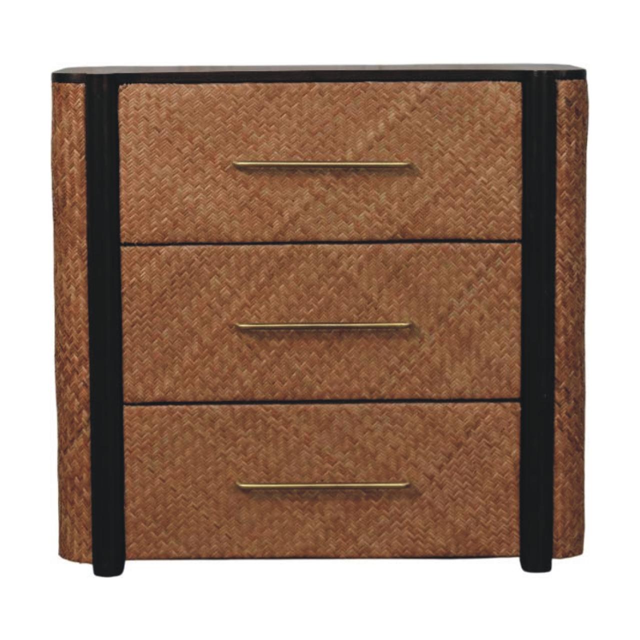 Mid-Century Mocha Woven Console