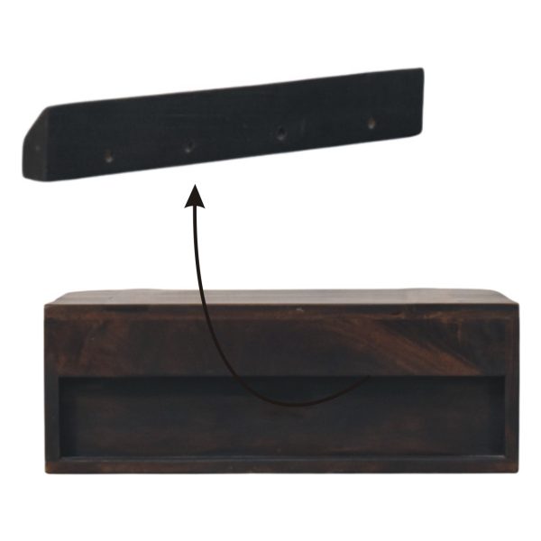 Tropical Mocha Glow Wall-Mounted Open Slot Bedside Table