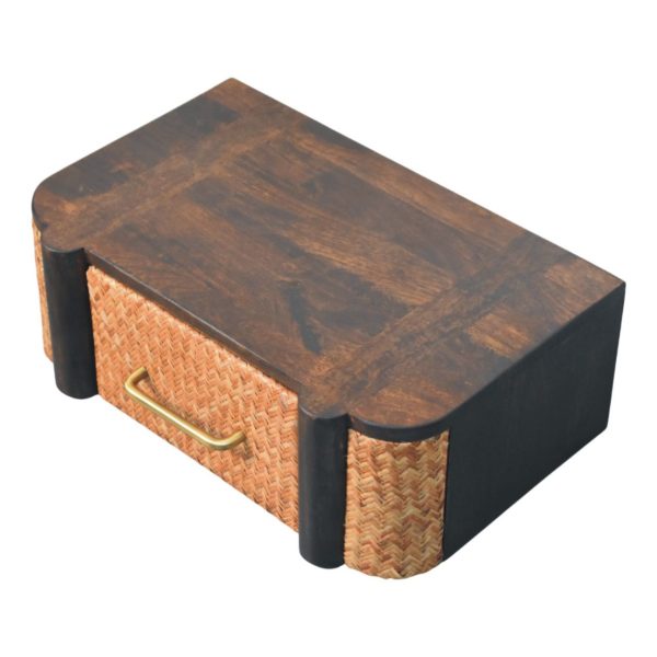 Tropical Mocha Glow Wall-Mounted Open Slot Bedside Table