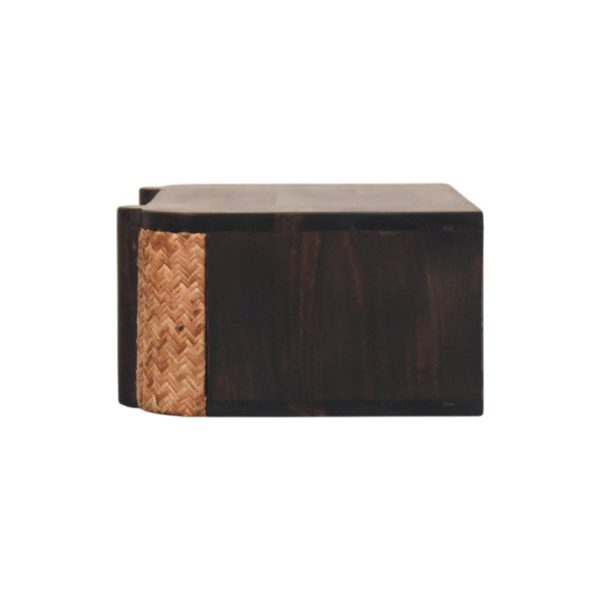 Tropical Mocha Glow Wall-Mounted Open Slot Bedside Table