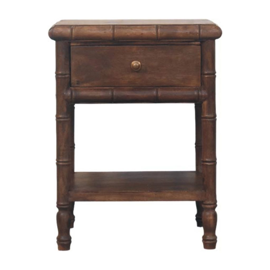 Bamboo Almond Carved Bedside Table