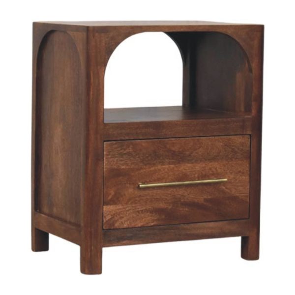 Rich Almond Arched Harmony Bedside Table