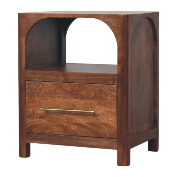 Rich Almond Arched Harmony Bedside Table