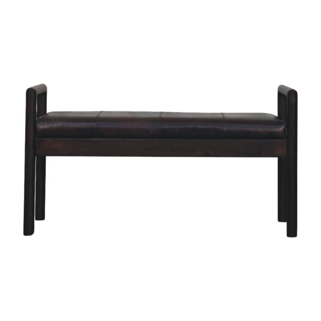 Mocha Leather Milano Grace Bench