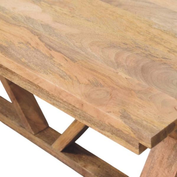 Oak Toned Trestle Dining Table